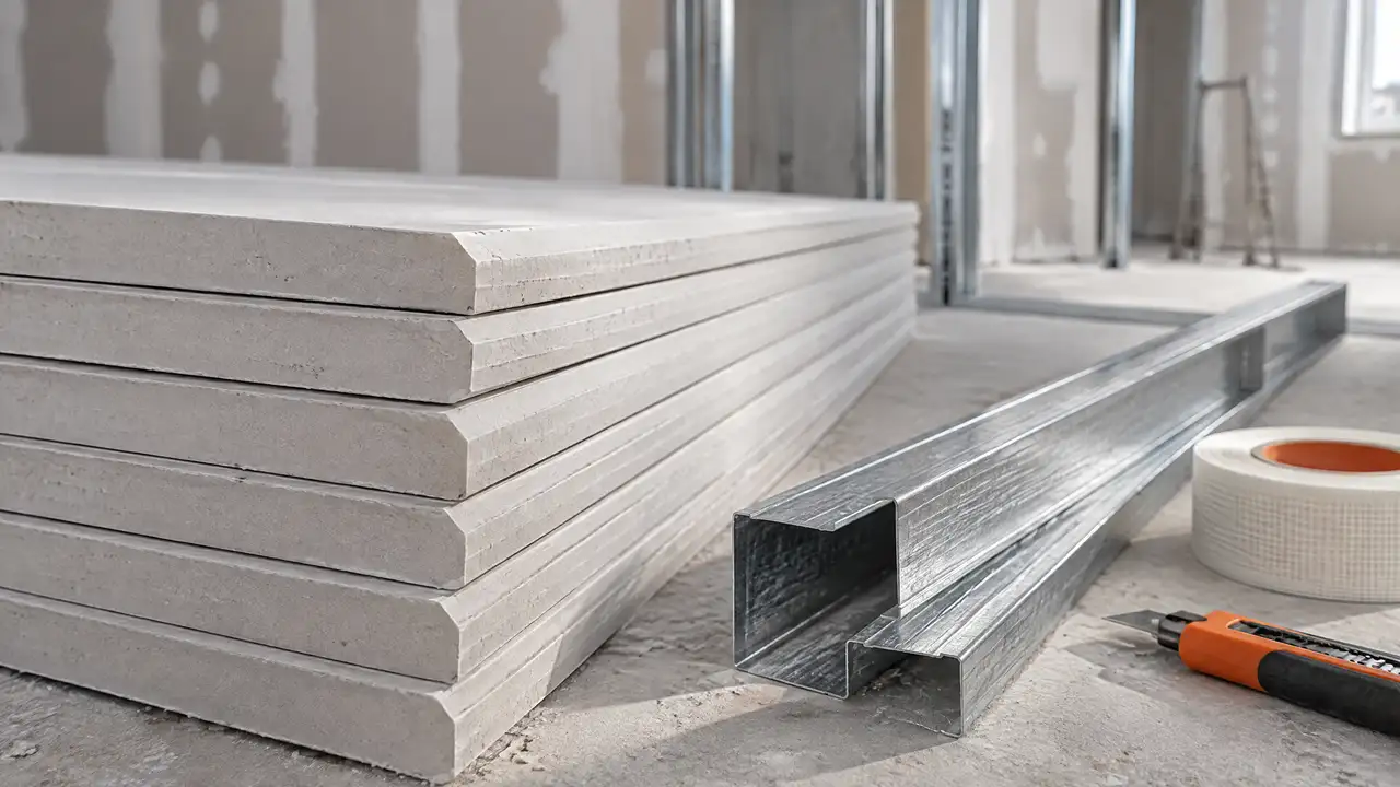 Placa de yeso o ladrillo para paredes interiores — materiales de construcción en Paraguay